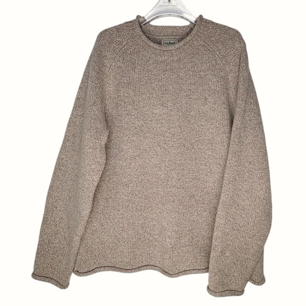 LL Bean Sweater Women's Roll Neck Size XL Lambswool Pullover Style #525890 VNTG
